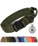 Joyal Tactical Dog Collar | Medium-Sized Dog Collar with Handle & QR Code | Army Green - Buy Online on GoSupps.com