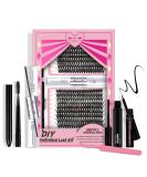 DIY Lash Extension Kit with 360 Pcs Lashes, Bond, Seal, Applicator, and Remover - Beginner's Individual Lashes Kit for Home Use (40D-D-10-16 Mix) - Buy Online on GoSupps.com