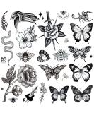 Large Black Tattoos for Women - Butterfly, Snake, Bee, Swallow, Scorpion - 8 Sheets - Realistic Adult Classic Design - Perfect for Night Party and Theme Decoration - Tattoo Art Gift - Buy Online on GoSupps.com