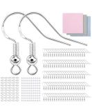 100 PCS/50 Pairs 925 Silver-Plated Earring Hooks for Jewelry Making | Hypoallergenic Earring Supplies with 300 PCS Upgraded Kit - Includes Backs and Jump Rings - Buy Online on GoSupps.com