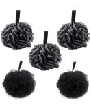 YUEMING 5PCS Loofah Shower Puff Ultra Soft Mesh Bath Sponges for Adults Exfoliating Bath Scrunchie Multi Pack Bathroom Puff Clean Skin Loofah Sponge for Bathing Black 5pcs- Balck - Buy Online on GoSupps.com