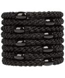 AXEN 8PCS Elastic Hair Ties for Women & Girls | Soft Cotton Ponytail Holders for Thick & Curly Hair | All Black Pack - Perfect for International Shipping - Buy Online on GoSupps.com