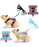 2-Piece Small Animal Harness and Leash Set for Walking - Comfort Padded Vest for Guinea Pig, Hamster, Ferret - S Blue/Black - Buy Online on GoSupps.com