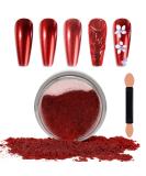 Buy Laza Chrome Nail Powder - Holographic Metallic Dust for DIY Gel Polish & Nail Art | Reflective Glitter Decorations - Red - Buy Online on GoSupps.com