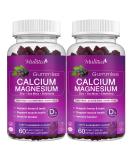 Calcium Magnesium Zinc Gummies with High Absorption Magnesium Glycinate 200mg Potassium -Plant Complex Calcium Supplement with D3 Sea Moss for Bone Muscles Calm Mood & Sleep Support - Vegan (2 Pack) 60 Count (Pack of 2... - Buy Online on GoSupps.com