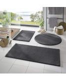 Taracarpet Fiona Non-Slip Washable Bath Mat - Soft Anthracite Round 80 cm | Stylish Bathroom Carpet Set - Buy Online on GoSupps.com