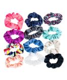 Scunci Original Scrunchies - Mixed Textures & Colors (12-Pieces) - White, Black, Coral, Mint, Blue, Grey & More - Buy Online on GoSupps.com