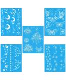 JANSONG Temporary Waterproof Body Art Tattoo Stickers - 5 Pieces of White Flowers, Snowflakes, Stars, Moon, and Butterfly Patterns - Buy Online on GoSupps.com