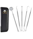 Premium 5-Piece Dental Care Set - Deep Tooth Cleaning Tools - Stainless Steel Dentist Kit for Personal Use - Buy Online on GoSupps.com