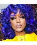 Shop Porsmeer Synthetic Afro Wig for Women & Men - Large Curly Bob Blue Halloween Cosplay Wig - Buy Online on GoSupps.com
