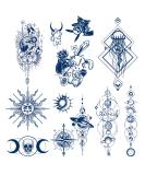 Semi Permanent Planet Temporary Tattoos | 6-Sheet Set | Waterproof | 2 Weeks Long Lasting | 100% Plant-Based Ink | Moon Star Sun Designs | Infinity Realistic Sticker Tattoos - Buy Online on GoSupps.com