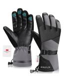 Morxplor Winter Ski Snow Gloves - Waterproof Insulated Touchscreen Snowboard Gloves - Black/Grey - Medium - Buy Online on GoSupps.com