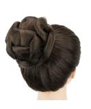 Imissu Braided Chaotic Curly Chignon Hair Tie - Donut Hair Tube Wig for Dancers & Parties (Chocolate Brown) - Buy Online on GoSupps.com