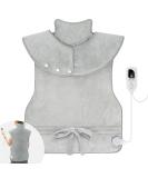 Large Electric Heating Pad for Back, Neck, and Shoulders - 22x37 - 6 Heat Settings, 4 Time Settings Auto-Off - Gray - Ideal Gifts - Buy Online on GoSupps.com