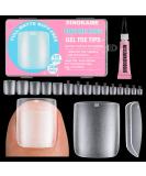 Wider Long Square Toe Nail Tips - SINOKAME No File Matte Press Ons | 300 Pcs Clear Soak Off Fake Toenails - DIY Home Manicure Kit for Men & Women - Buy Online on GoSupps.com