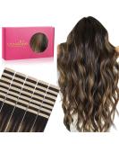 Buy If-Salt Tape Extensions - Real Hair Balayage 30cm 80g | Invisible Tape-In Hair Extensions - Natural Black to Chestnut Brown - Buy Online on GoSupps.com