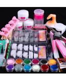 Professional Acrylic Nail Kit Set - 12 Glitter Acrylic Powder Kit with Tips, Decoration, and Tools - Perfect for DIY Nail Art - Ideal for Beginners - Buy Online on GoSupps.com