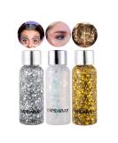 Body Glitter Gel for Festival Makeup | Chunky Sequins in White Silver & Gold - Sparkling Face & Body Glitter - Buy Online on GoSupps.com