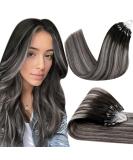 Buy Hetto Microring Extensions | Real Hair Balayage #1b/Silver | Remy Hair Extensions 35cm - International Shipping - Buy Online on GoSupps.com