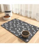 QIUKUN Pet Feeding Mat-Absorbent Dog Food Mat-Dog Mat for Food and Water-No Stains Quick Dry Dog Water Dispenser Mat-Pet Supplies-Dog Placemat Dog Water Bowl for Messy Drinkers 12"X19" Dark Grey - Buy Online on GoSupps.com