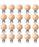 20 Pieces Natural Beech Wood Pacifier Clips - DIY Baby Teething Toys & Secure Holders for Pacifiers - International Shipping Available - Buy Online on GoSupps.com