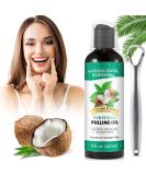 Coconut Mint Oil Pulling - 100% Natural Oral Care for Gum Health | Brightening Mouthwash with Tongue Scraper & Measuring Cups (8 FL OZ) - Buy Online on GoSupps.com