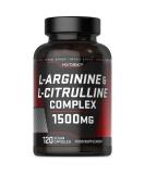 L Arginine and L Citrulline 1500mg Capsules | 120 Count | Alpha Man Extra Pump Complex Supplement | by Horbaach - Buy Online on GoSupps.com