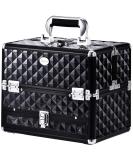 Joligrace Professional Travel Makeup Train Case with Drawer - Black - Buy Online on GoSupps.com