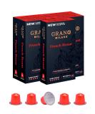 Grano Milano French Roast 50 Aluminium Coffee Pods - Nespresso Compatible - Dark Roast Intensity 10/12 - Made in Italy - Espresso Coffee Capsules - Buy Online on GoSupps.com