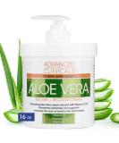 Advanced Clinicals Aloe Vera Lotion - Sun Burn Recovery Cream | Vitamin C & Hyaluronic Acid Moisturizer | 16 oz Skin Repair Body Cream for Sun Damaged Skin - Buy Online on GoSupps.com