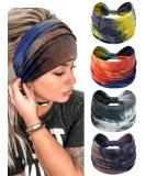 Propog Wide Hair Bands for Women - 4pcs Tie Dye Yoga & Sport Headband Set - Stylish Boho Hair Accessories - Buy Online on GoSupps.com