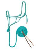 Weaver Leather Diamond Braid Rope Halter and Lead - Teal/Gray/Orange - High-Quality and Stylish Design - Buy Online on GoSupps.com