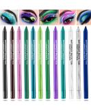 12 Colors Glitter and Matte Eyeliner Pencil Set - Long Lasting Waterproof Eye Makeup Kit - Buy Online on GoSupps.com