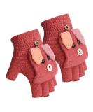 Kids Puppy Flip Top Half Finger Gloves for 3-8 Yrs - Puppy/Red - Buy Online on GoSupps.com