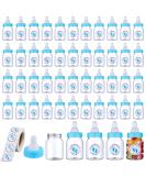 62 Pcs 3.5 Inch Baby Mini Milk Bottles with Thank You Stickers - Blue Baby Shower Favors for Boy Girl Newborn Baptism Party Decor - Buy Online on GoSupps.com