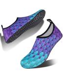 Quick-Dry Water Shoes - Barefoot Aqua Socks for Pool, Beach, Yoga - Women/Men 9-10 Women/7.5-8.5 Men - Fish-scale/Blue-green - Buy Online on GoSupps.com