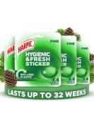 Harpic Hygienic Fresh Sticker Adhesive Toilet Block Green - Pine 4 Packs of 4 stickers. Toilet Freshener No Plastic Applicator. 4 count (Pack of 4) - Buy Online on GoSupps.com