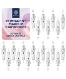 Stylia 20 Piece PMU Cartridges for Microshading Eyeliner & Eyebrows - Clear Disposable & Easy to Install - 1RL For Lining & Shading - Buy Online on GoSupps.com