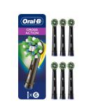 Oral-B CrossAction Electric Toothbrush Replacement Brush Heads - Black - 6 Count - Buy Online on GoSupps.com