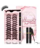 Magnetic Eyelashes & Eyeliner Kit - 12 Pairs 3D Natural Look Reusable & Sweatproof Mink Lashes Easy Application No Glue Needed - Buy Online on GoSupps.com