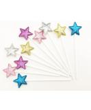 AILEXI Handmade 10 Matt Glitter Cake Toppers - Multicolored Star Decorations for Cakes Cupcakes & Ice Cream - Buy Online on GoSupps.com