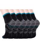 WOEITA Compression Socks - Plantar Fasciitis Arch Support - 6 Pairs Black S-M - Buy Online on GoSupps.com