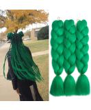 SuCoo Kanekalon Dark Green Braiding Hair Extensions - 24inch 3pcs/lot with Free Gifts | High Temperature Synthetic Fiber for Crochet Twist Braids - Buy Online on GoSupps.com