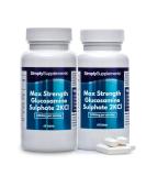 Maximum Strength Glucosamine Sulphate 2KCl | 1858mg Per Serving | 2 x 60 Tablet Bottles 120 Tablets Total | Manufactured in The UK 120 count (Pack of 1) - Buy Online on GoSupps.com