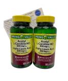 Brain Health Bundle: 2 Bottles of Alpha Lipoic Acid & Acetyl L-Carnitine with Tip Card - Buy Online on GoSupps.com