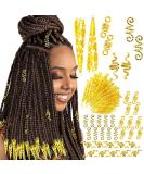 130 Pieces Locs Hair Jewelry for Women Goddess Dreadlocks Accessories kit Faux Locs Beads Braids Hair Cuffs Decoration charms (Gold) - Buy Online on GoSupps.com