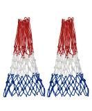 Sanung 2 Pack Heavy Basketball Net - Rainproof, Sunscreen Red White Blue Bold Polyester Braided Rope - 12 Loops for Indoor & Outdoor Professional Competitions - Buy Online on GoSupps.com