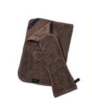 Canicoat Dog Towel SECCARE Set with Glove - Oeko-Tex Certified Fast Drying Microfiber Suction-Strong S/M Brown - Buy Online on GoSupps.com