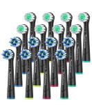 Toptheway Replacement Toothbrush Heads Compatible with Oral B Braun - 16 Pack, Black - Buy Online on GoSupps.com