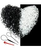 Hanyousheng Hair Bands 1000 Pcs Hair Elastic Bands Black and Clear Small Hair Bands Small Elastic Bands for Hair for Kids Hair Braiding Wedding Hairstyle With Band Removal Hook+2 Hair Braid Tools - Buy Online on GoSupps.com